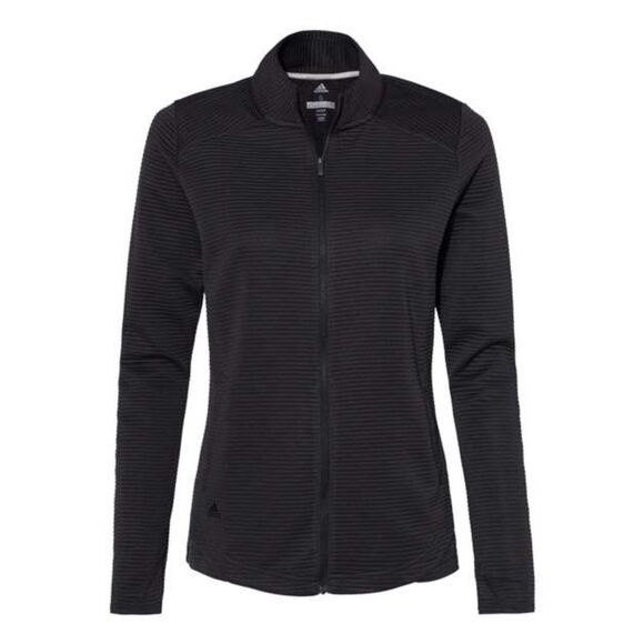 Adidas Golf Women's Textured Full-Zip Black Ribbed Jacket Size XL - Picture 1 of 7